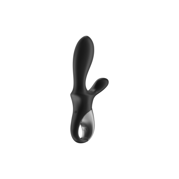 Vibromasseur rabbit noir USB, chauffant et connecté Heat Climax+  Satisfyer 